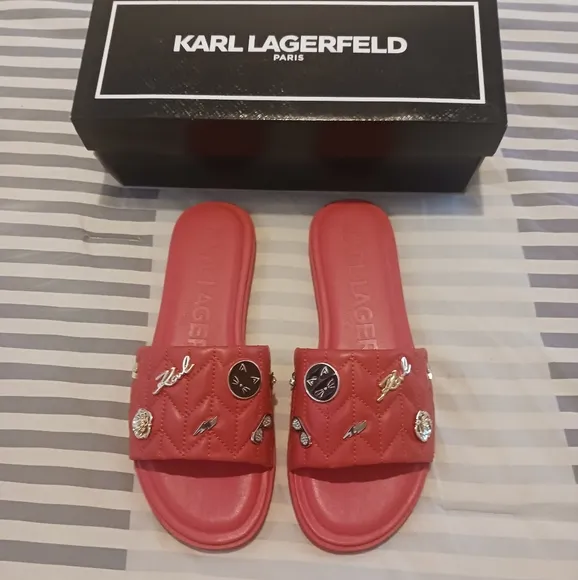 Karl Lagerfeld Carenza Studded Slide Sandals
