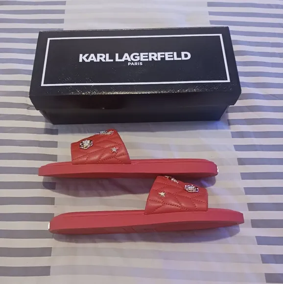 Karl Lagerfeld Carenza Studded Slide Sandals