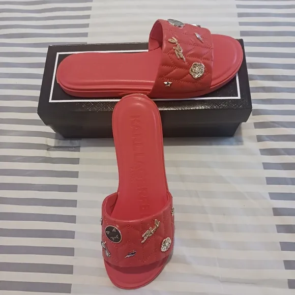 Karl Lagerfeld Carenza Studded Slide Sandals