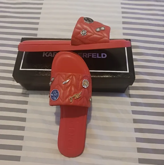 Karl Lagerfeld Carenza Studded Slide Sandals