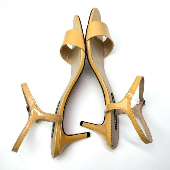 Karl Lagerfeld Demas Patent Leather Kitten Heel Sandals