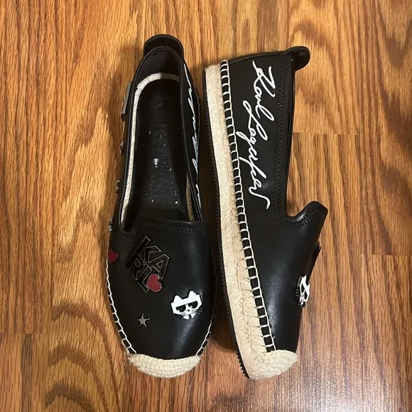 Karl Lagerfeld Michaela Cate Pins Black Espadrilles
