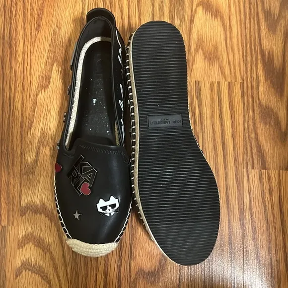 Karl Lagerfeld Michaela Cate Pins Black Espadrilles