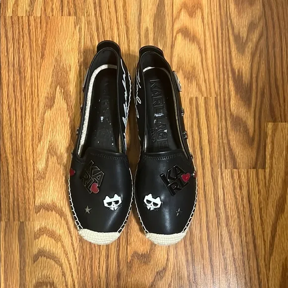 Karl Lagerfeld Michaela Cate Pins Black Espadrilles