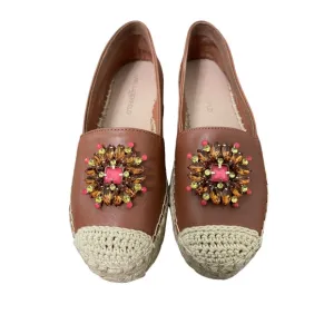 Karl Lagerfeld Paris Anja Leather Slip-On Espadrilles Size 6