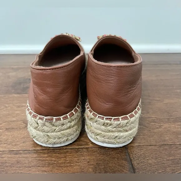 Karl Lagerfeld Paris Anja Leather Slip-On Espadrilles Size 6