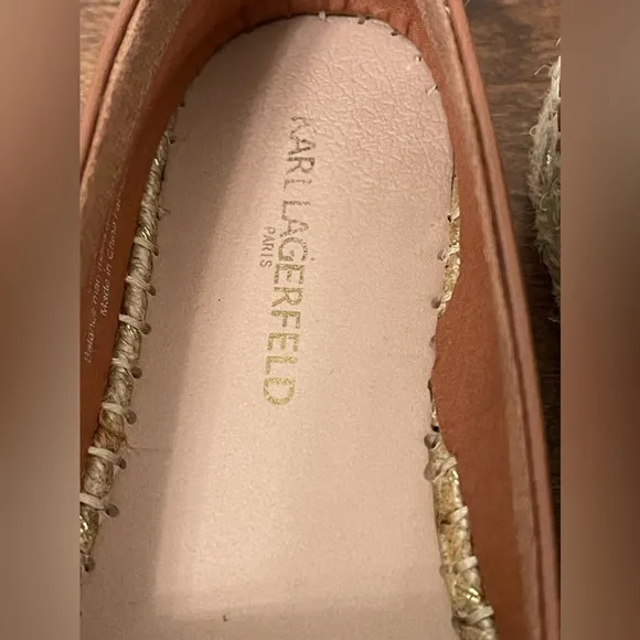 Karl Lagerfeld Paris Anja Leather Slip-On Espadrilles Size 6