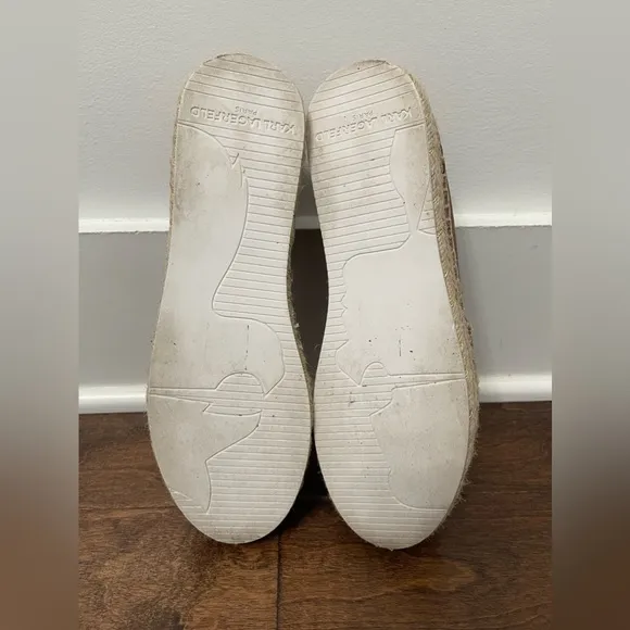 Karl Lagerfeld Paris Anja Leather Slip-On Espadrilles Size 6