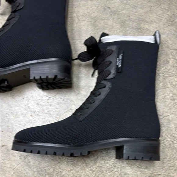 Kate Spade Black Combat Moto Boots Sturdy Lace-Up Design