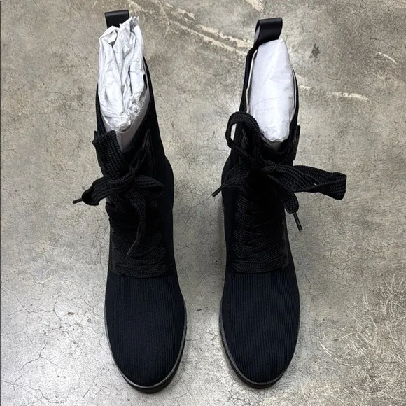 Kate Spade Black Combat Moto Boots Sturdy Lace-Up Design