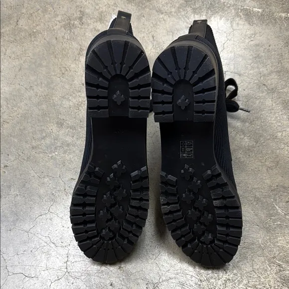 Kate Spade Black Combat Moto Boots Sturdy Lace-Up Design