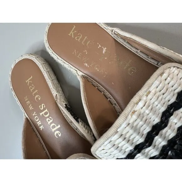 Kate Spade New York Solero Raffia Espadrilles Size 8 Boho Prep Beach Slip On