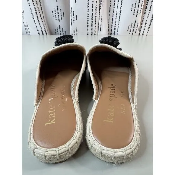 Kate Spade New York Solero Raffia Espadrilles Size 8 Boho Prep Beach Slip On