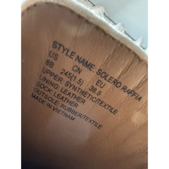 Kate Spade New York Solero Raffia Espadrilles Size 8 Boho Prep Beach Slip On