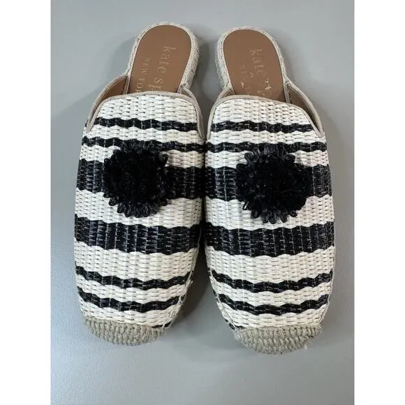 Kate Spade New York Solero Raffia Espadrilles Size 8 Boho Prep Beach Slip On