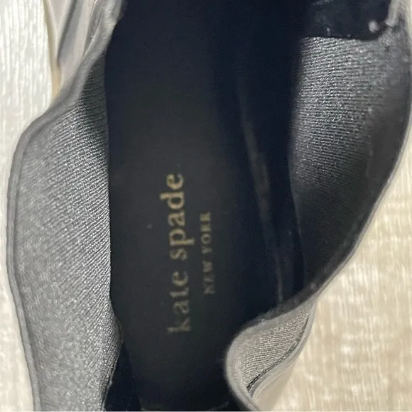 KATE SPADE New York Solstice Rain Ankle Boots Size 7 Black Gold