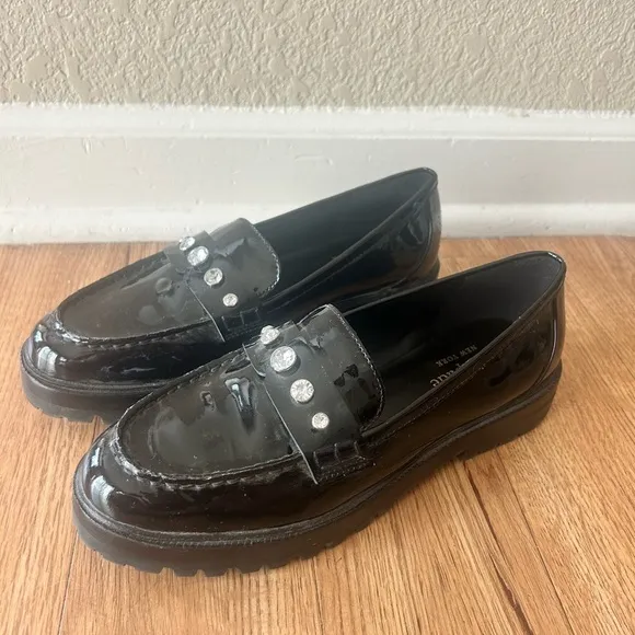 Kate Spade Prima Loafers in Black Patent Leather