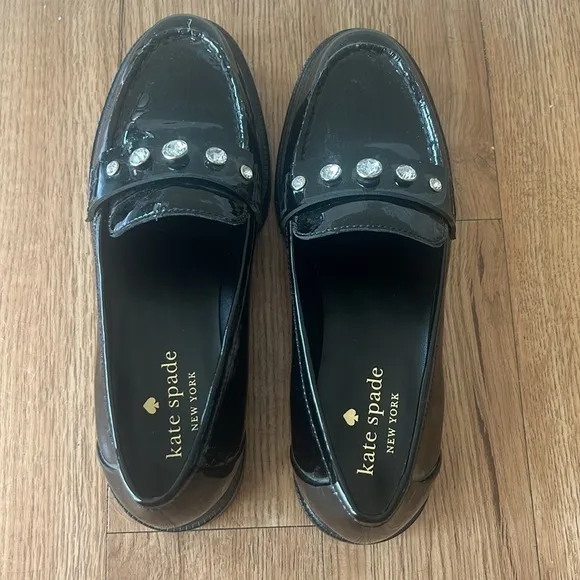 Kate Spade Prima Loafers in Black Patent Leather