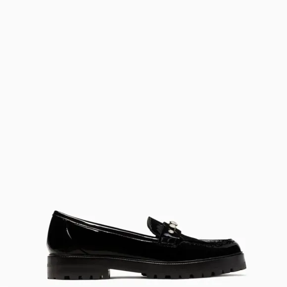 Kate Spade Prima Loafers in Black Patent Leather