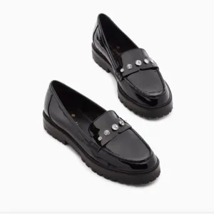 Kate Spade Prima Loafers in Black Patent Leather