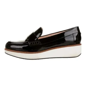Kate Spade Priya Platform Wedge Oxford Patent Leather Loafers In Black Size 10.5