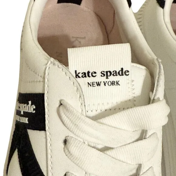 Kate Spade Signature Sneakers True White Black Size 7.5 Women