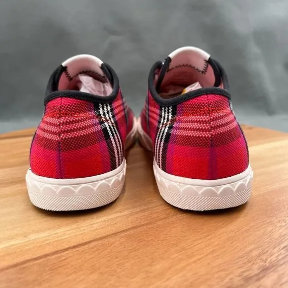 Kate Spade Vale Women’s Pink/Red Plaid Canvas Sneakers  Size 8