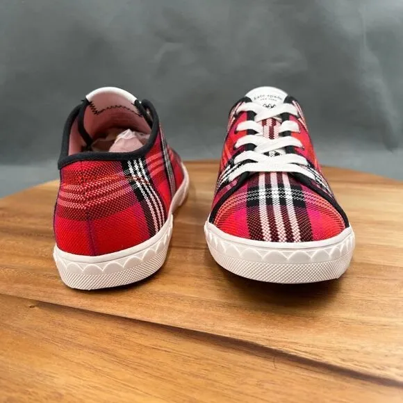 Kate Spade Vale Women’s Pink/Red Plaid Canvas Sneakers  Size 8