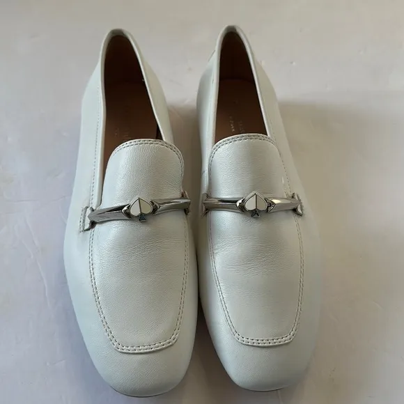 Kate spade white leather loafers
