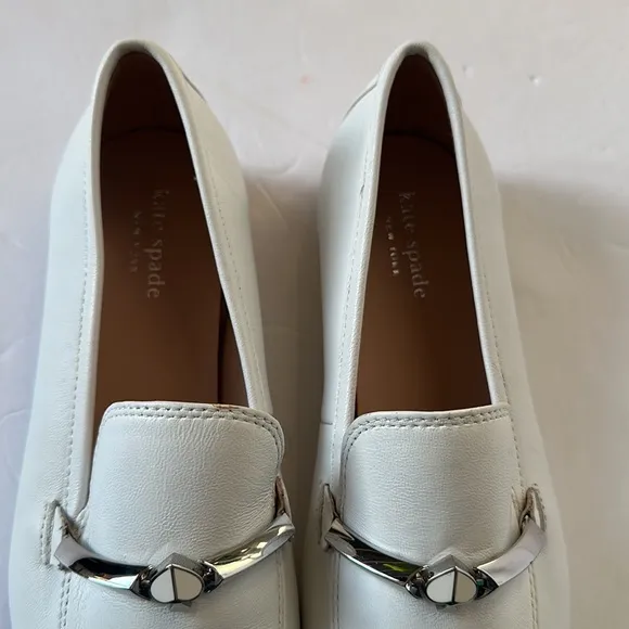 Kate spade white leather loafers