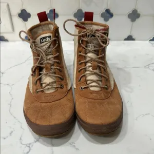 Keds Brown and Tan High-Top Boots for Outdoor Adventures