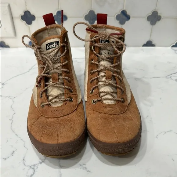 Keds Brown and Tan High-Top Boots for Outdoor Adventures