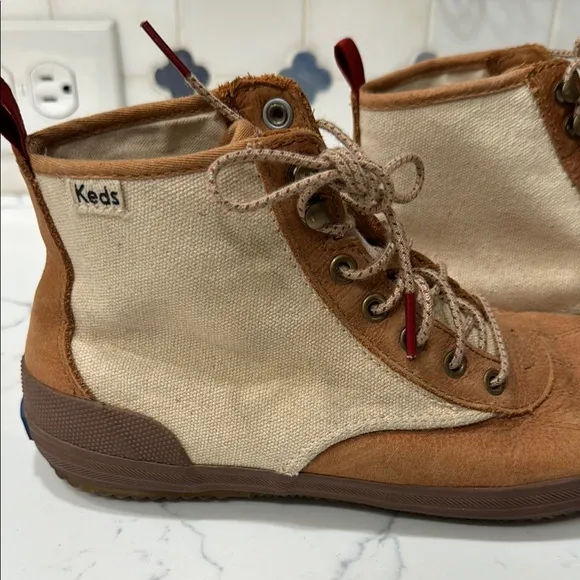 Keds Brown and Tan High-Top Boots for Outdoor Adventures