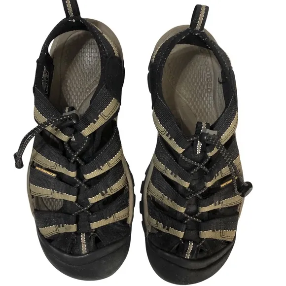 Keen Newport H2 Sport Sandals Water Shoes Black/Olive Green US 8.5 EU 41