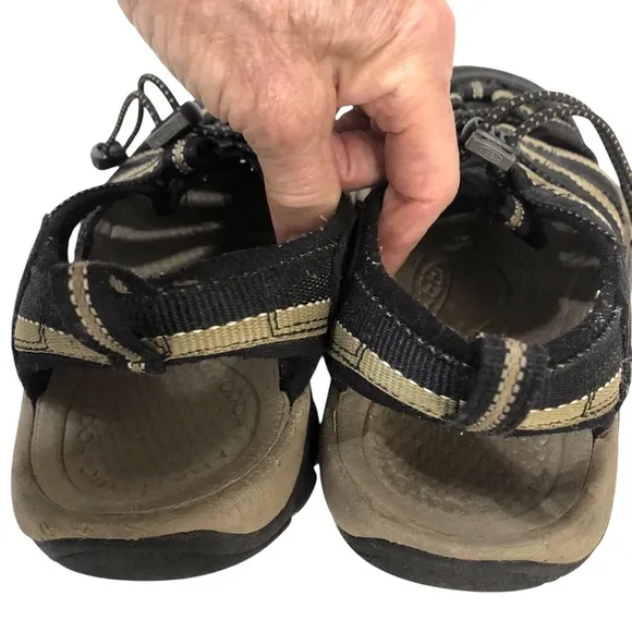 Keen Newport H2 Sport Sandals Water Shoes Black/Olive Green US 8.5 EU 41