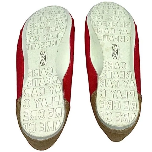 Keen Vegan Red Flats loafer Casual Shoes Women’s Size 8 Medium
