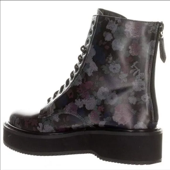 KENDALL &amp; KYLIE FLORAL COMBAT BOOTS.  NEW