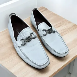Kenneth Cole New York Mens White Leather Loafers Slip On Turbo Switch  Size 10M