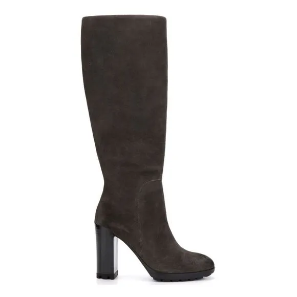 KENNETH COLE NEW YORK Womens Gray Justin 2.0 Leather Heeled Boots 9.5 M