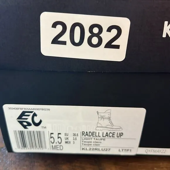 Kenneth Cole Radell Lace Up Suede Combat Boots Lug Sole NEW Size 5.5