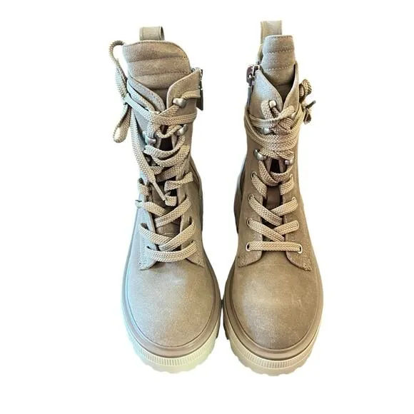 Kenneth Cole Radell Lace Up Suede Combat Boots Lug Sole NEW Size 5.5
