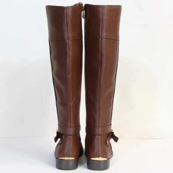 Kenneth Cole Women's Brown Buckle Accent with Gold Heel Riding Boot Size 6 NWOT