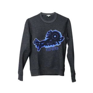 Kenzo Embroidered Sweatshirt in Grey Cotton