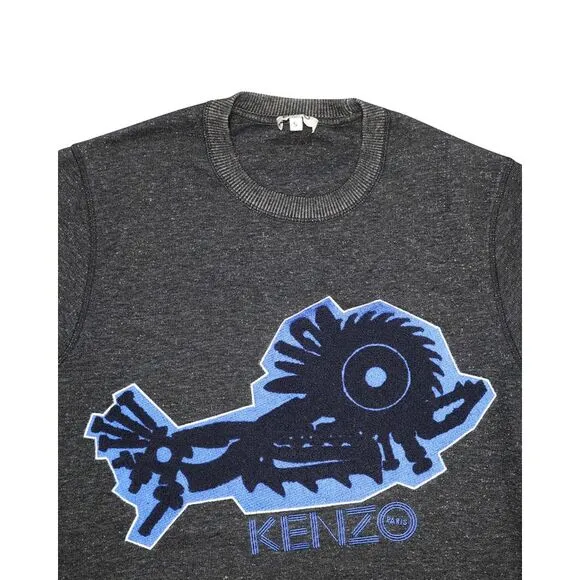Kenzo Embroidered Sweatshirt in Grey Cotton