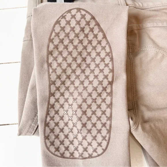Kids Ovation Euroknit Melange X-Grip Knee Patch Euroseat Breeches Tan 16