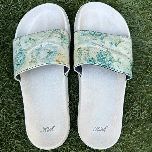 Kith Vintage Floral Streetwear Slides Lightweight Summer Loungewear Sandals 10