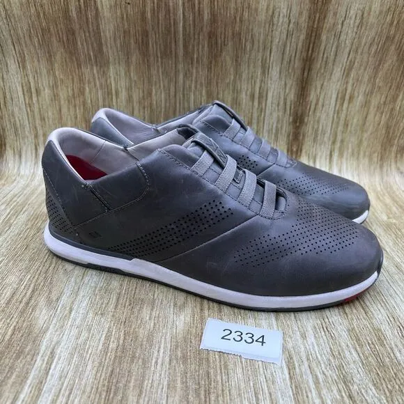 Kizik Boston Men's Size 9.5 Hands Free Slip On Grey‎ White Sneakers Shoes Casual