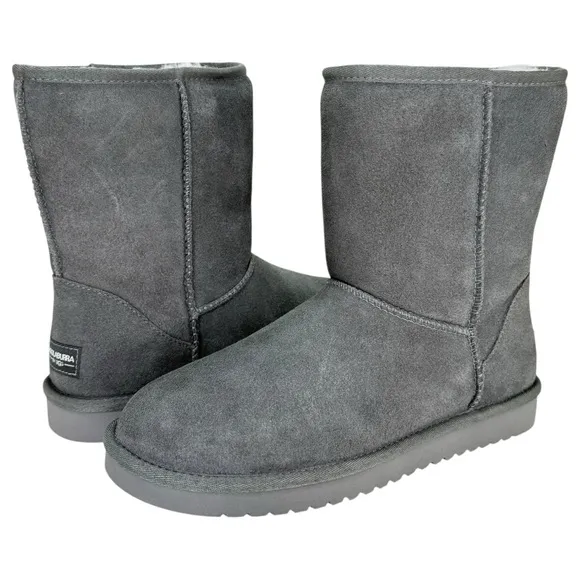 Koolaburra by UGG Koola Short Grey Suede Leather Womens Mid-Calf Boots Size 9M