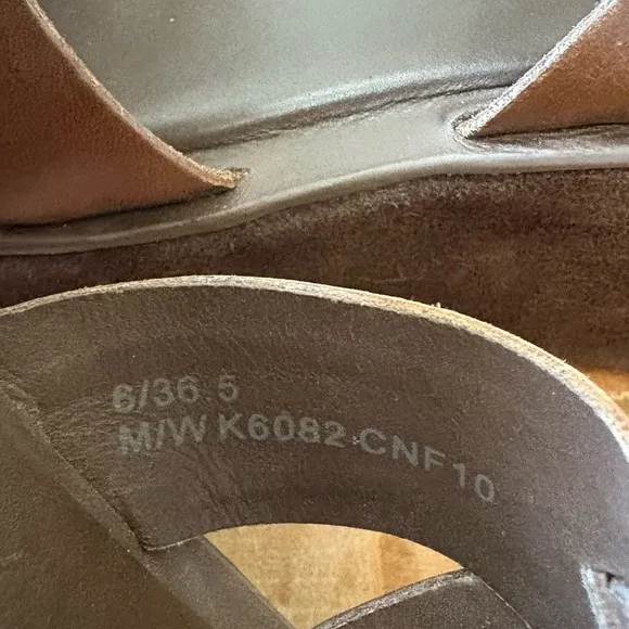 KORK-EASE Ava Wedge Leather Sandal | Brown | Size US 6 EU 36.5