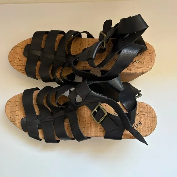 Kork- Ease Camille Block Heel Strappy Sandals Sz 11M